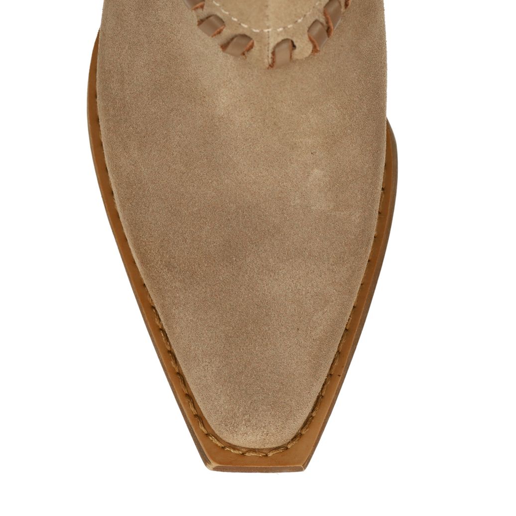 Beige leren western laarsjes