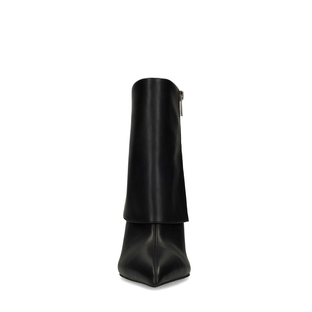 Zwarte flap enkellaarsjes met hak