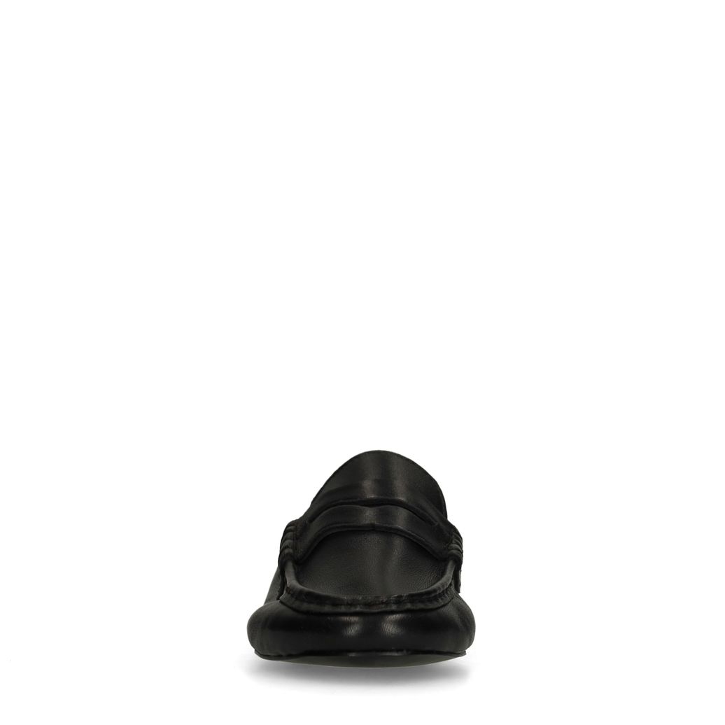 Zwarte leren loafers met rimpel design
