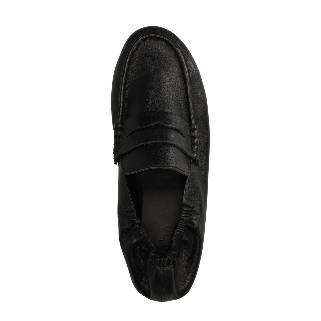 Zwarte leren loafers met rimpel design