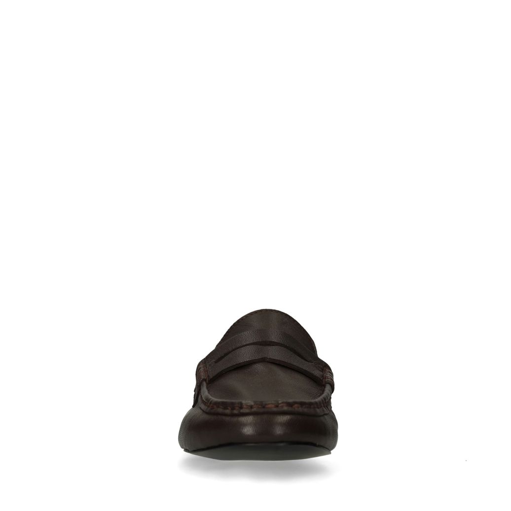 Bruine leren loafers met rimpel design