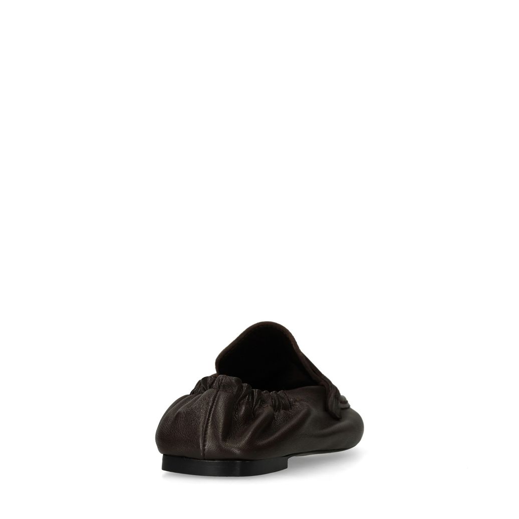 Bruine leren loafers met rimpel design