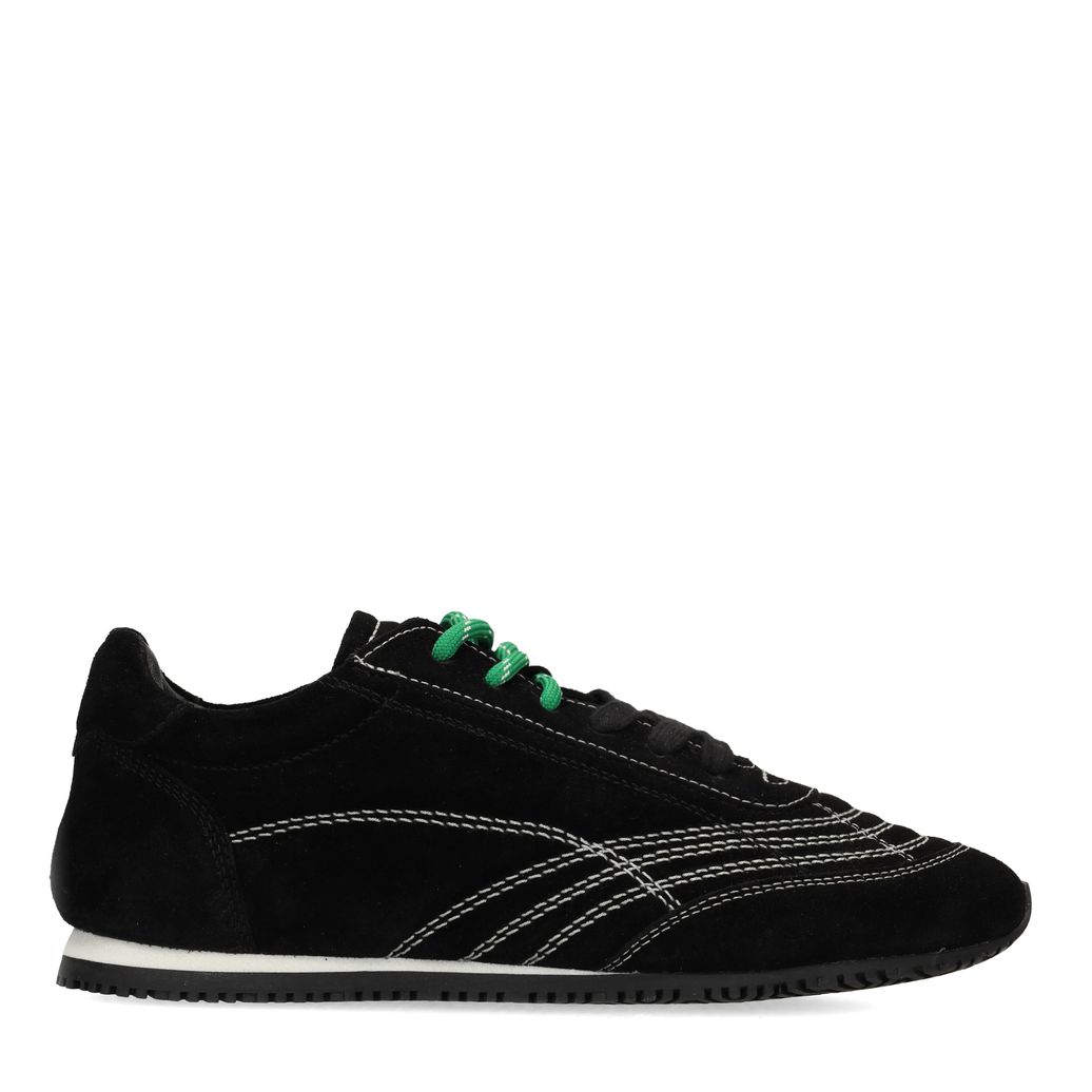 Schwarze Sneaker mit doppelter Schnürung