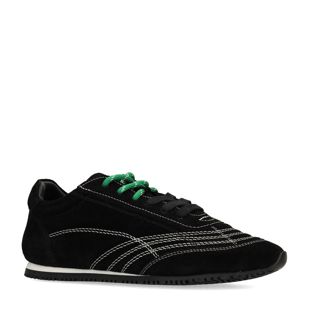 Schwarze Sneaker mit doppelter Schnürung
