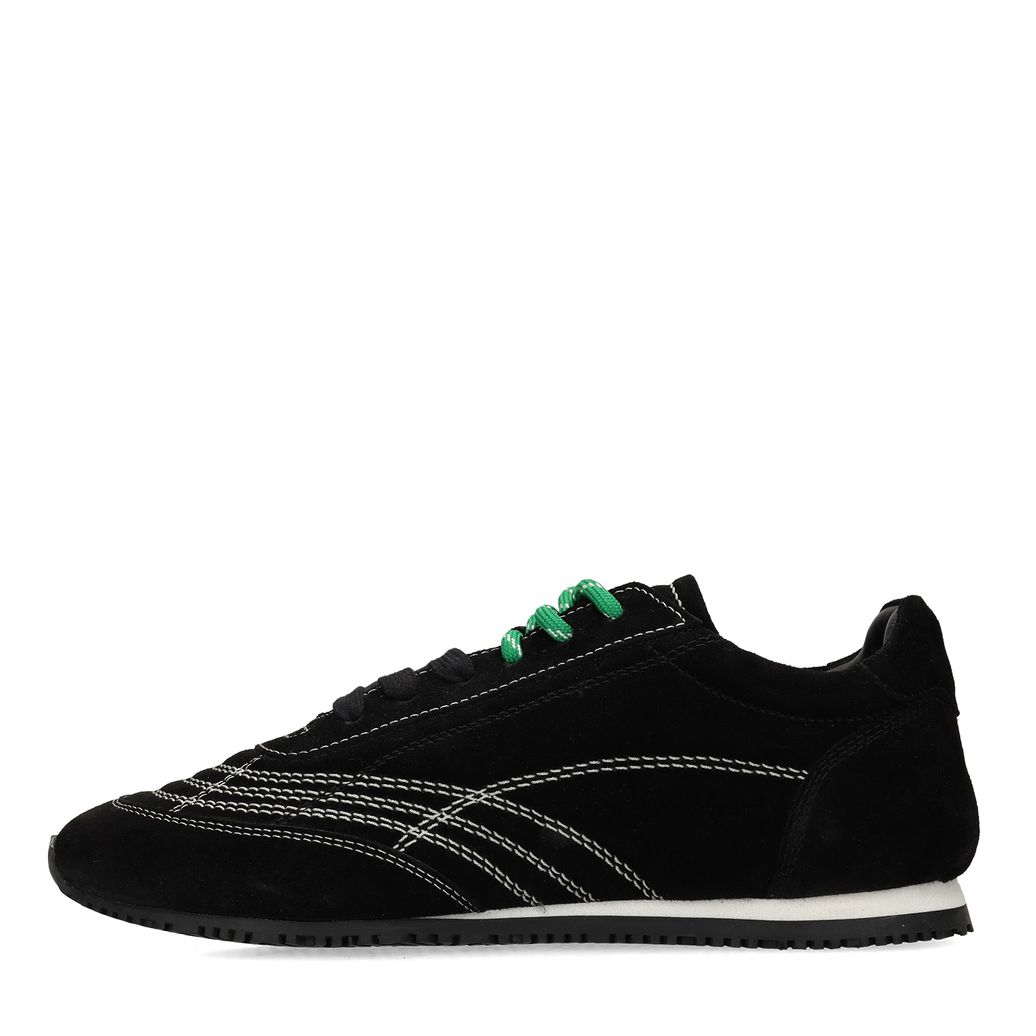 Schwarze Sneaker mit doppelter Schnürung