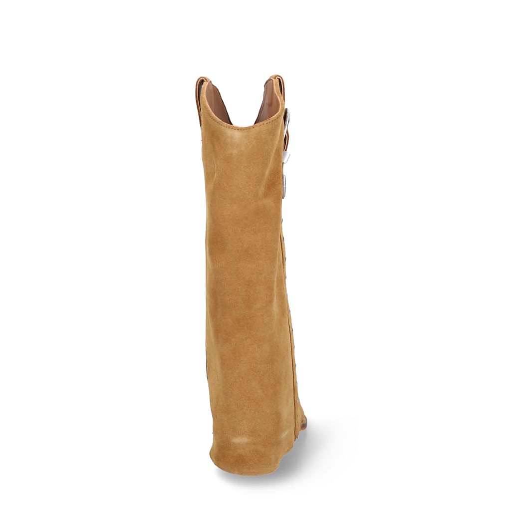 Santiags en daim avec rabat - beige
