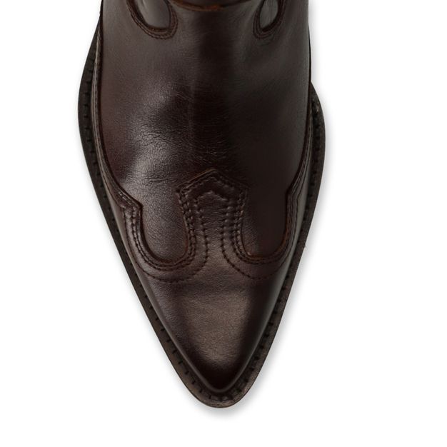 Bordeaux rode leren cowboylaarzen