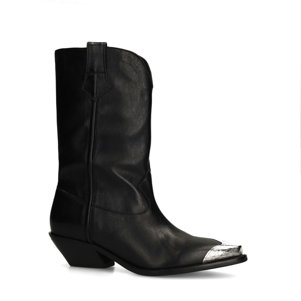 Schwarze Cowboystiefel aus Leder
