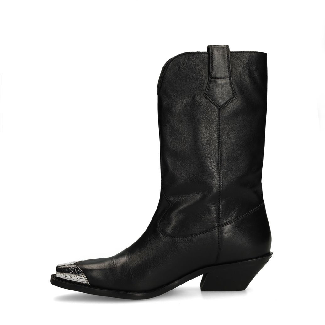 Schwarze Cowboystiefel aus Leder