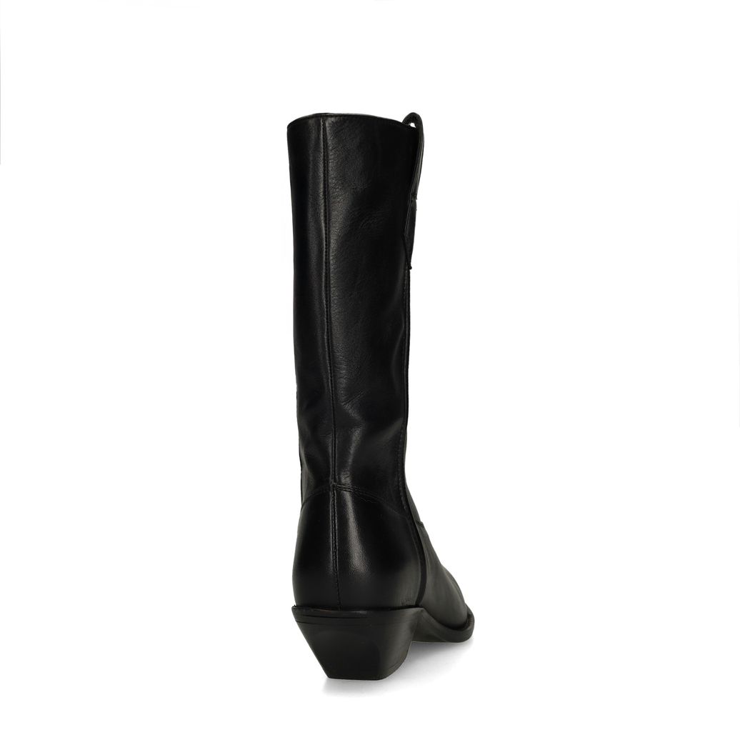 Schwarze Cowboystiefel aus Leder