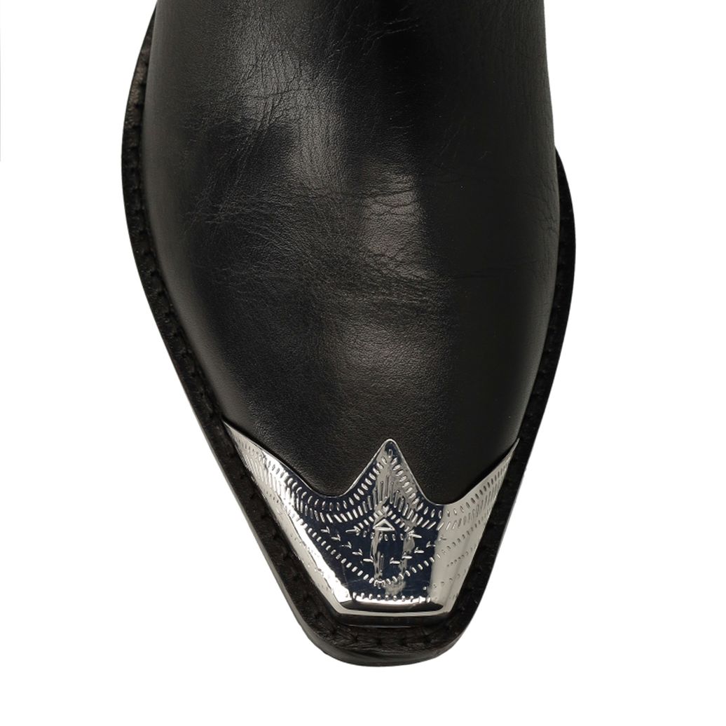 Schwarze Cowboystiefel aus Leder