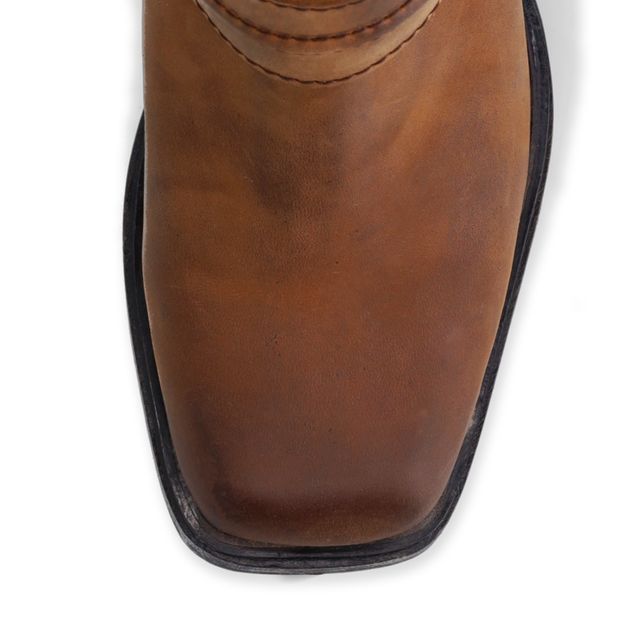 Bottes biker en cuir marron