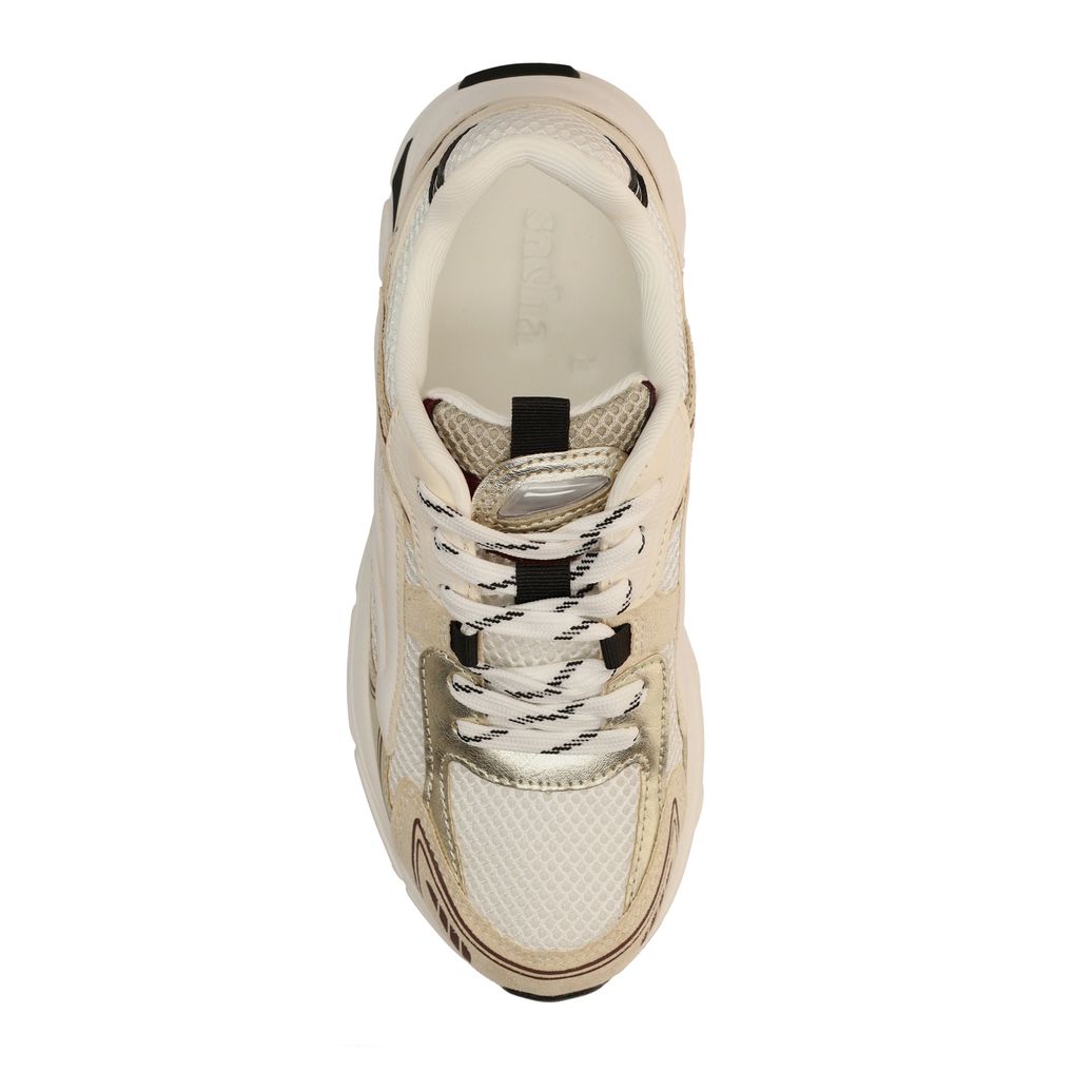 Witte sneakers met zwarte details