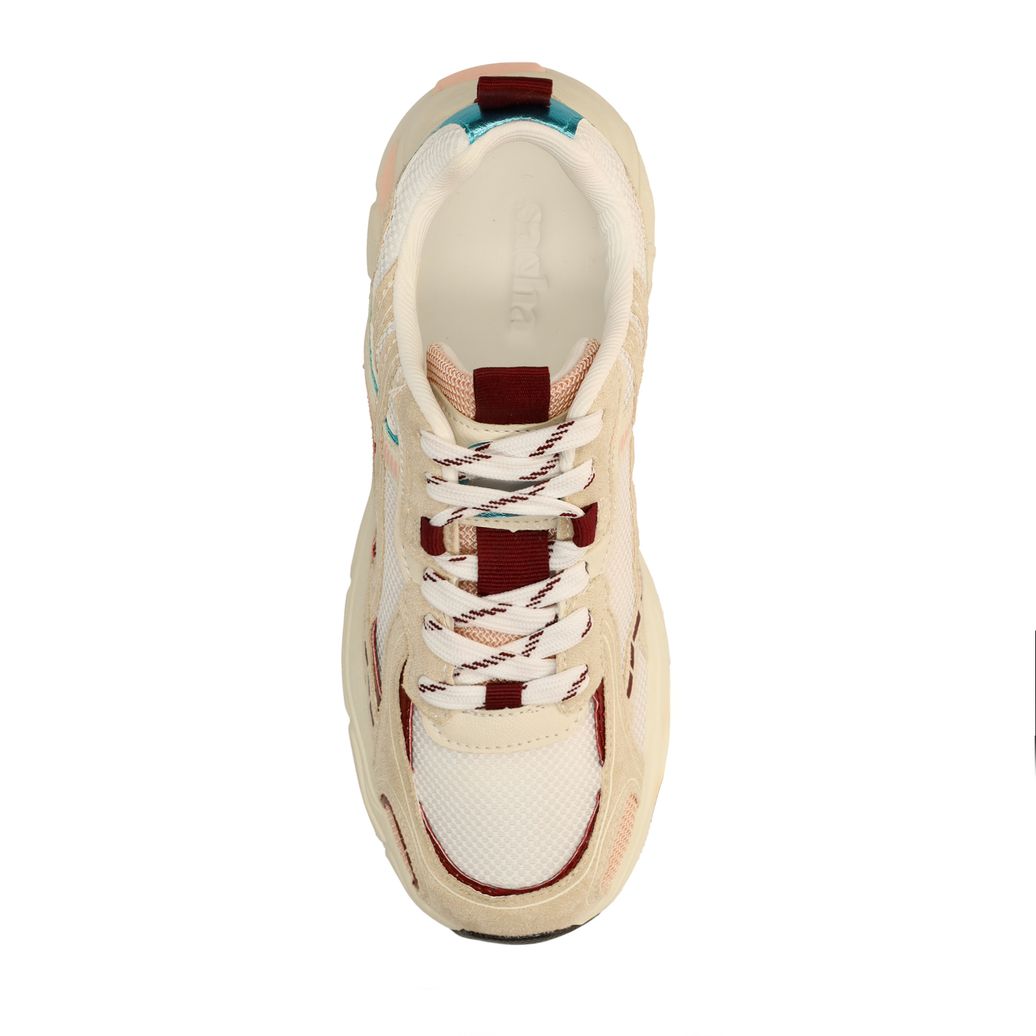Weiße Sneaker mit farbigen Details