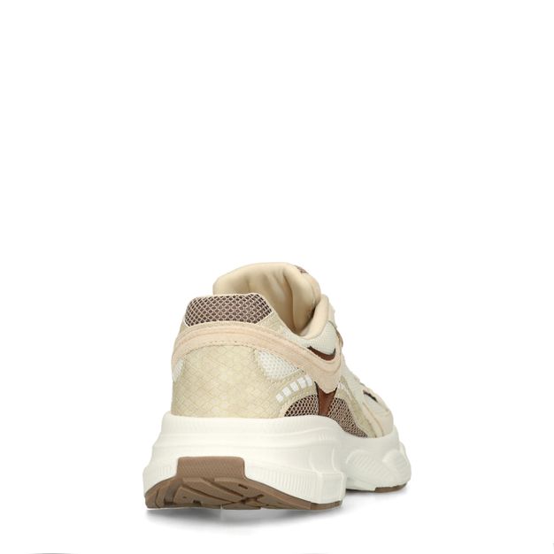 Witte sneakers met beige details