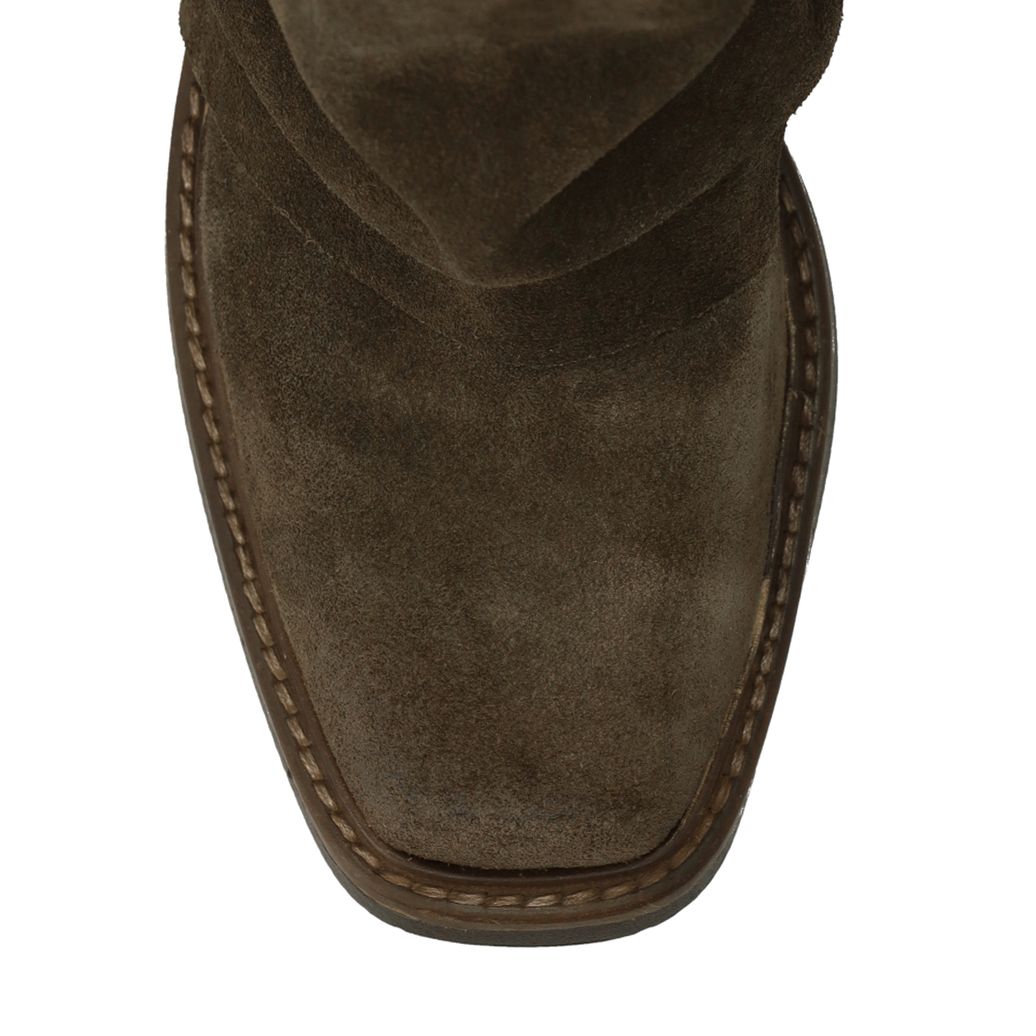 Bruine suède biker boots met flap