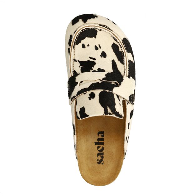 Chaussures à enfiler avec imprimé vache effet poils de poney