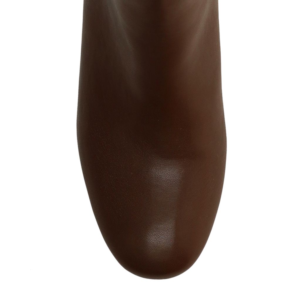 Braune Stiefeletten mit Blockabsatz