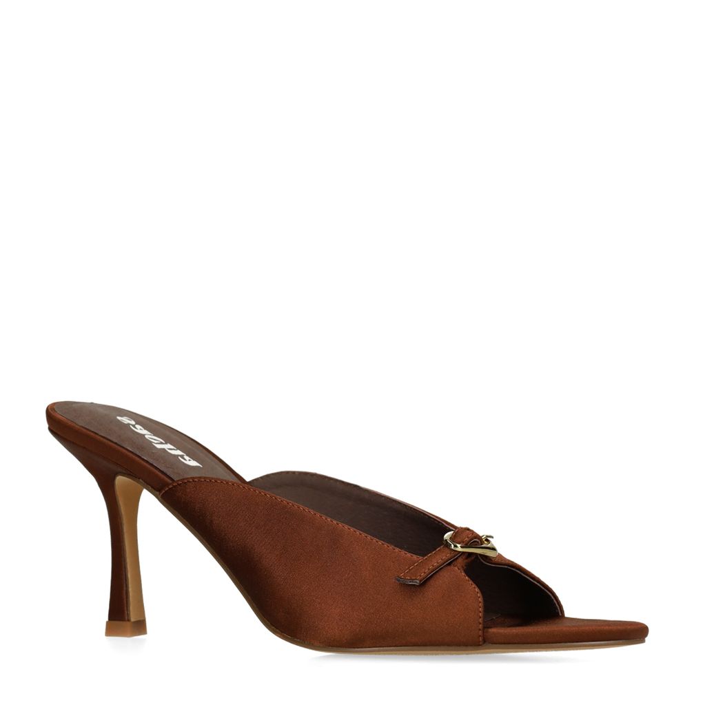 Braune Mules mit Schnalle