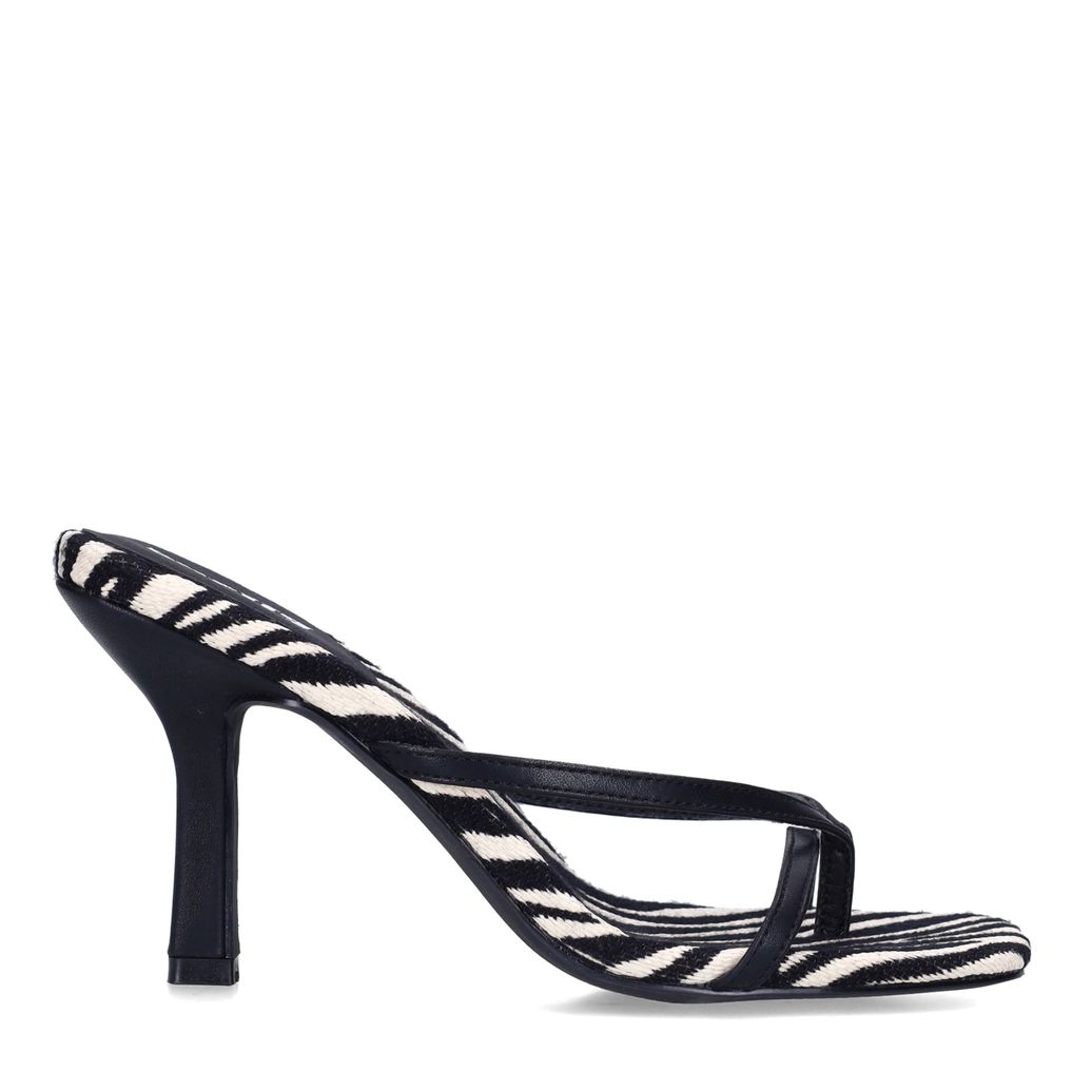 Mules à talon avec imprimé zèbre