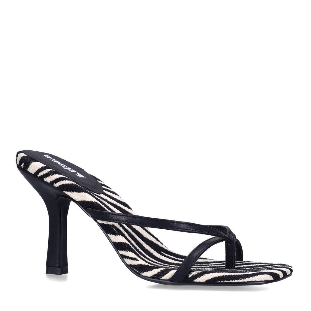 Mules à talon avec imprimé zèbre