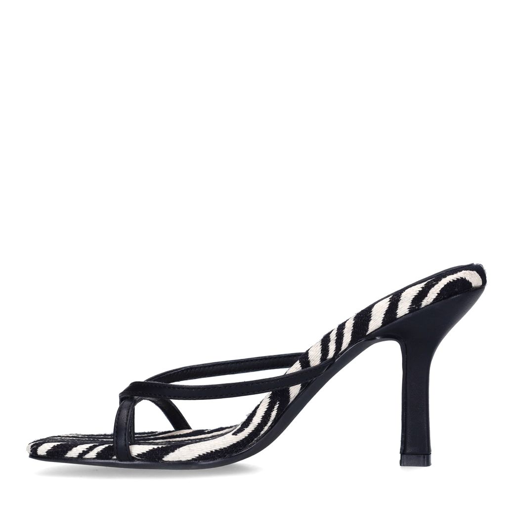 Mules à talon avec imprimé zèbre