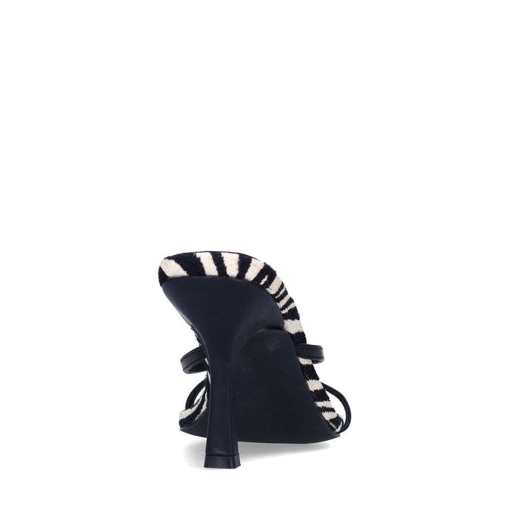 Mules à talon avec imprimé zèbre