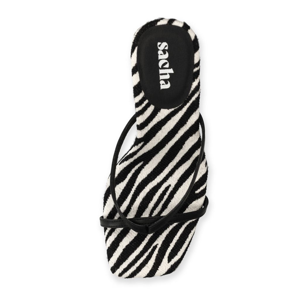 Zebra print muiltjes met hak