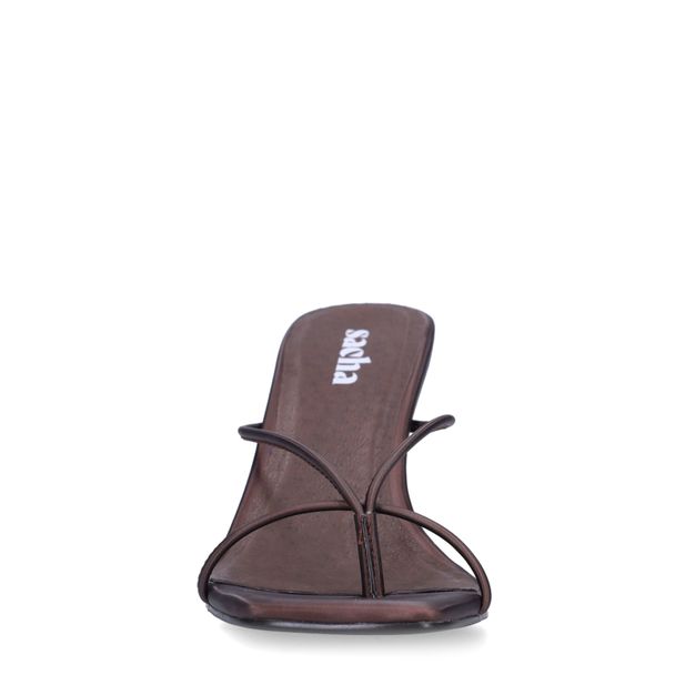 Braune Mules mit Absatz