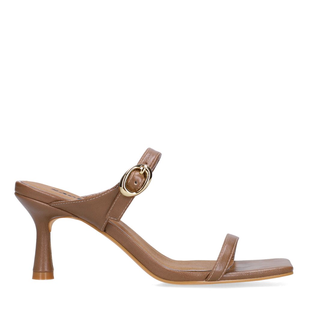 Braune Mules mit Absatz