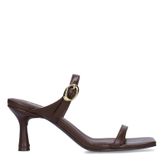 Sandales à talon en cuir - marron