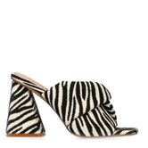 Mules à talon avec imprimé zèbre