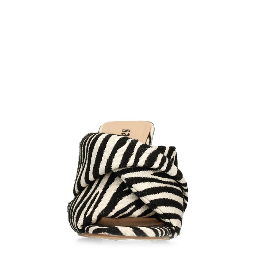 Zebra print muiltjes met hak
