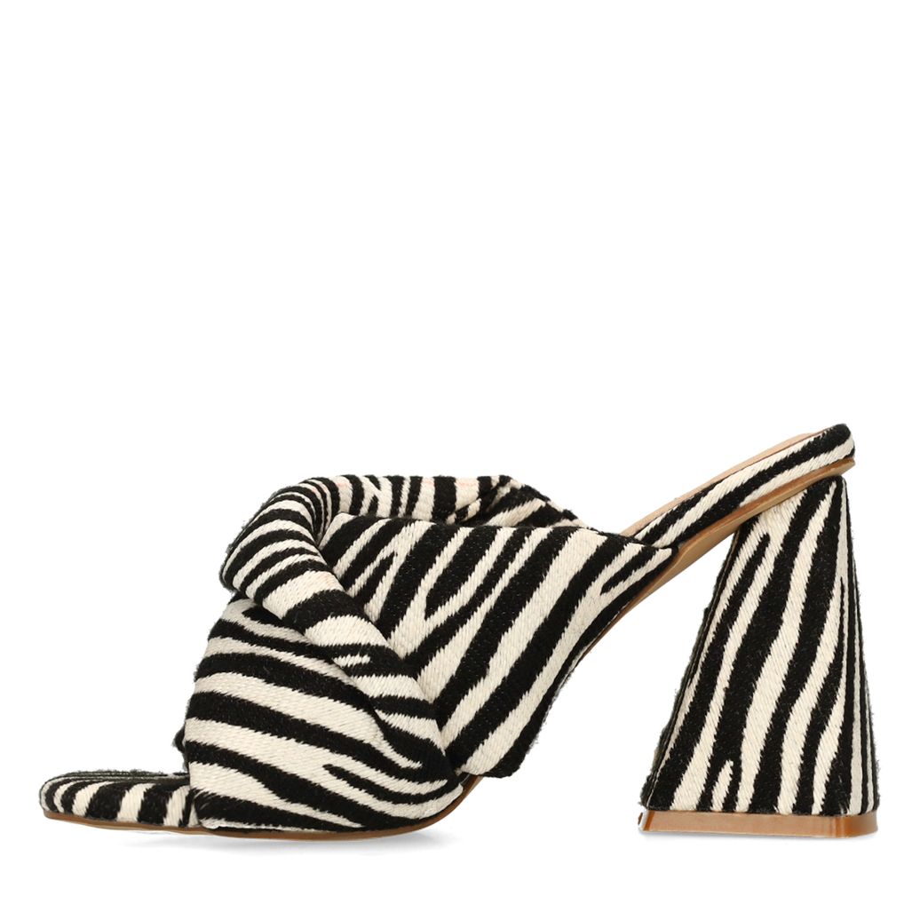 Zebra print muiltjes met hak