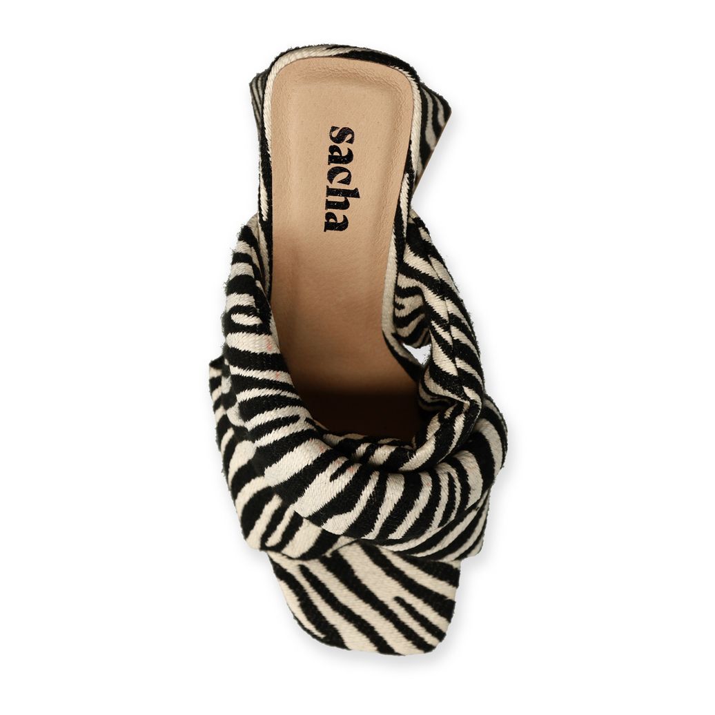 Zebra print muiltjes met hak