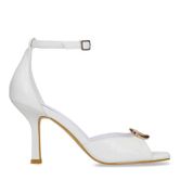 Sandales à talon en cuir - blanc