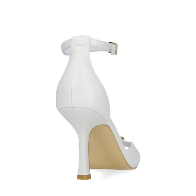 Sandales à talon en cuir - blanc