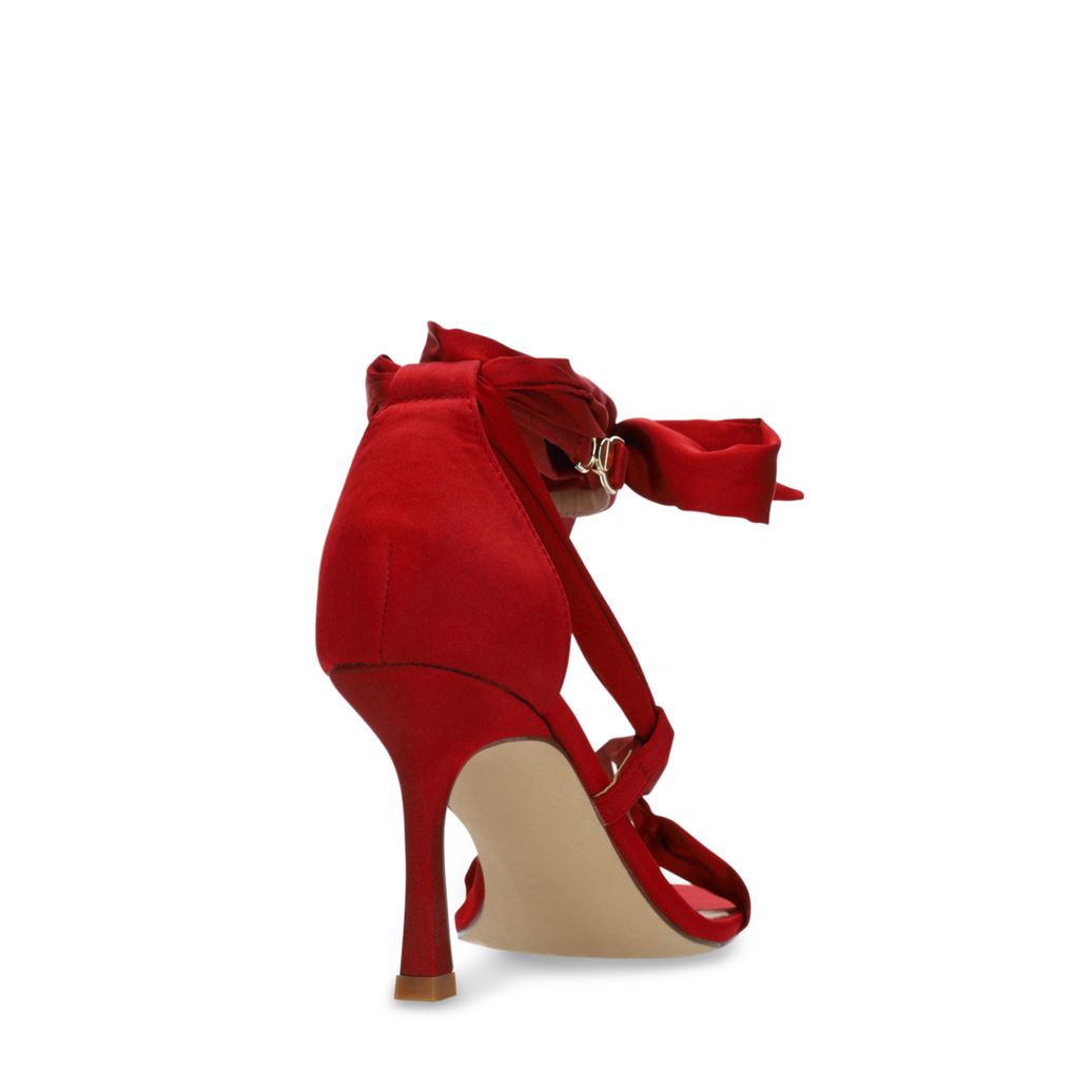 Rode sandalen met hak