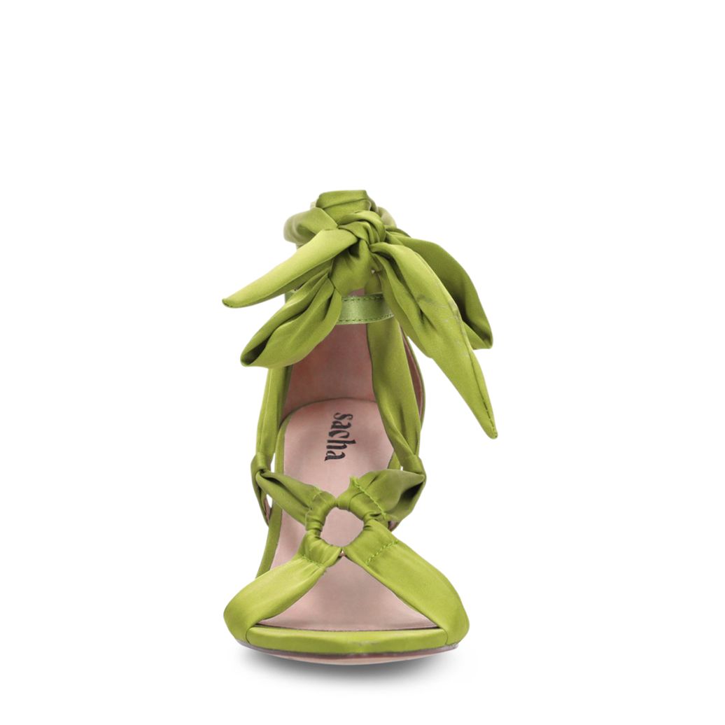 Groene sandalen met hak