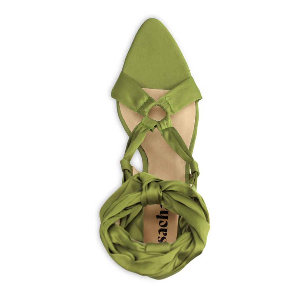 Groene sandalen met hak