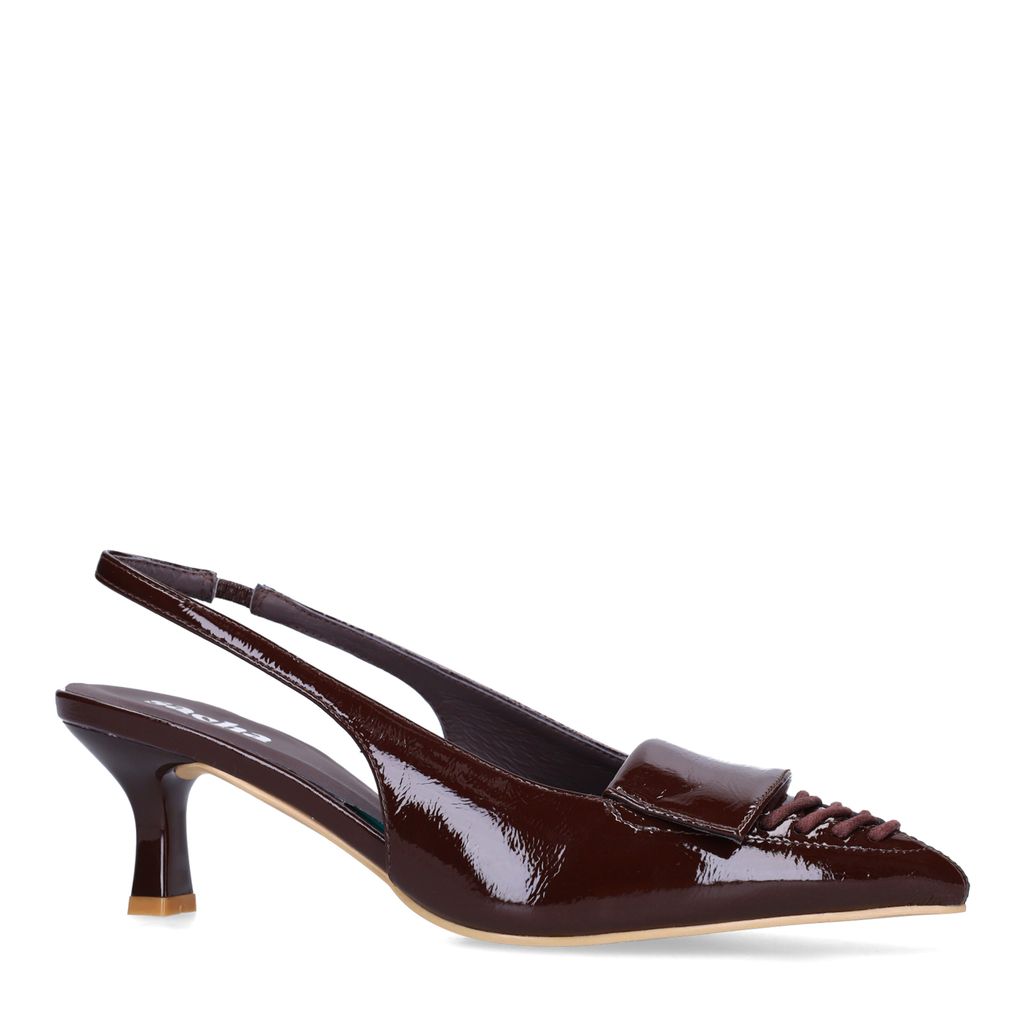 Bruine lak slingbacks