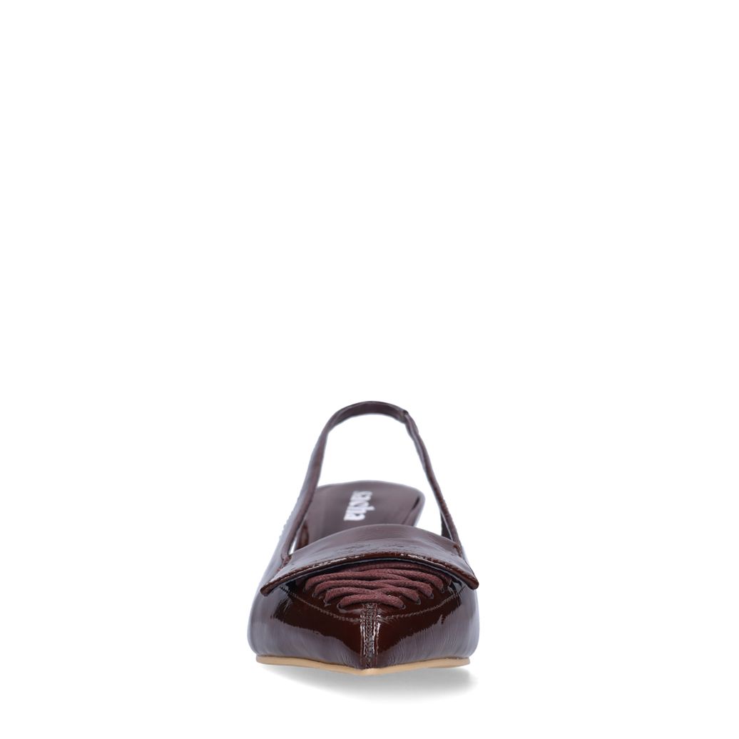 Bruine lak slingbacks