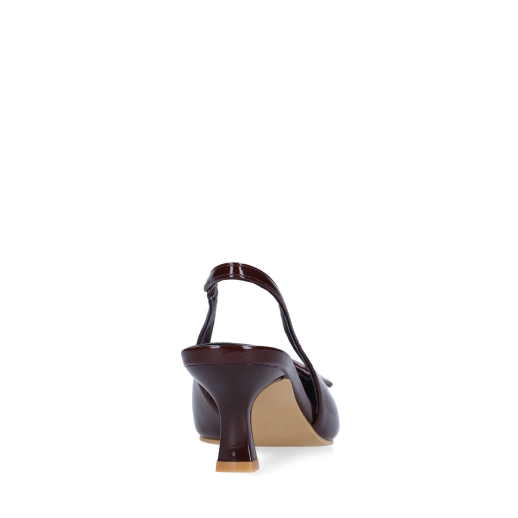 Bruine lak slingbacks