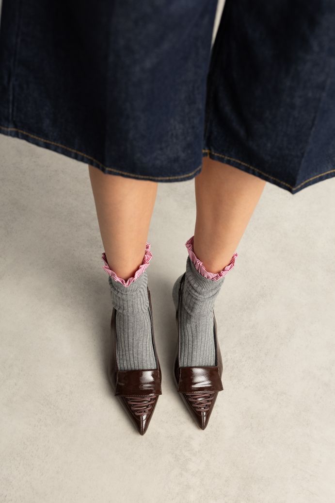 Bruine lak slingbacks