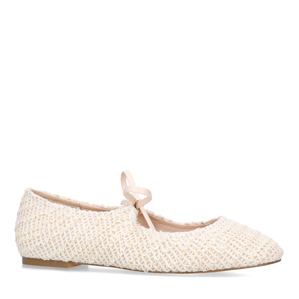 Weiße Ballerinas in Flecht-Optik