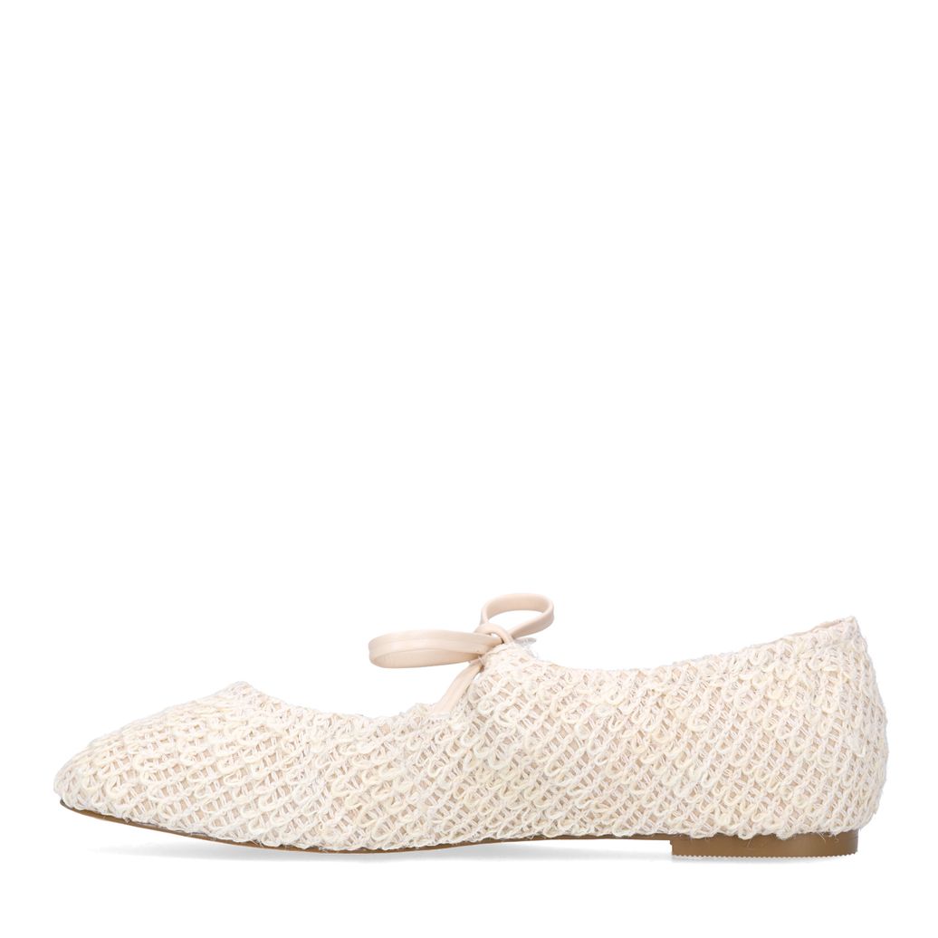 Weiße Ballerinas in Flecht-Optik