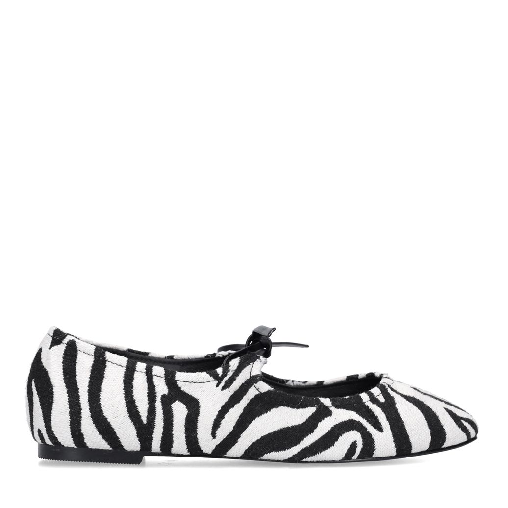 Schwarze Ballerinas mit Zebramuster