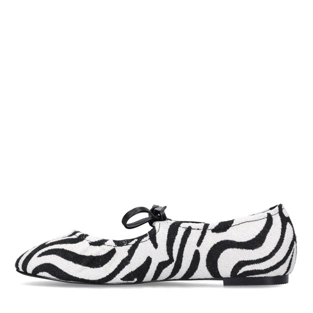 Ballerines avec imprimé zèbre - noir