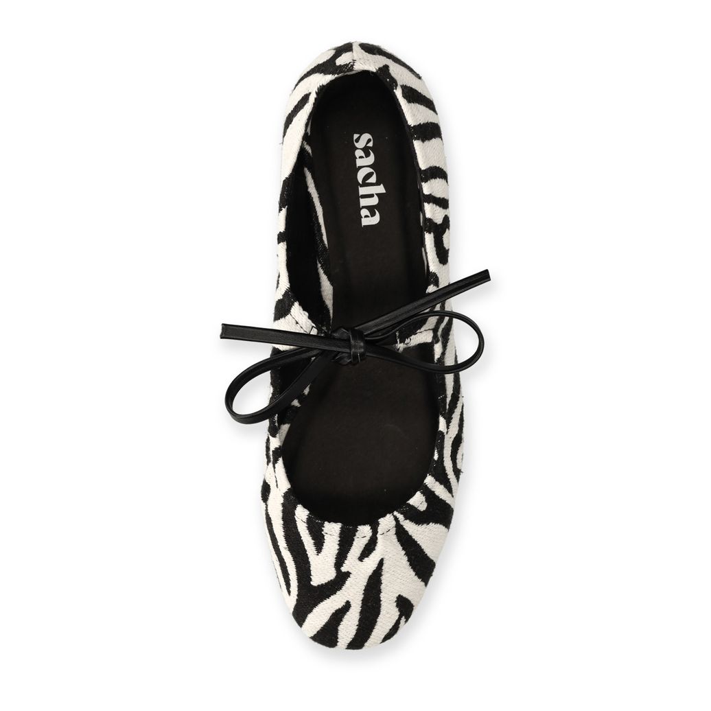 Zwarte zebra ballerina's
