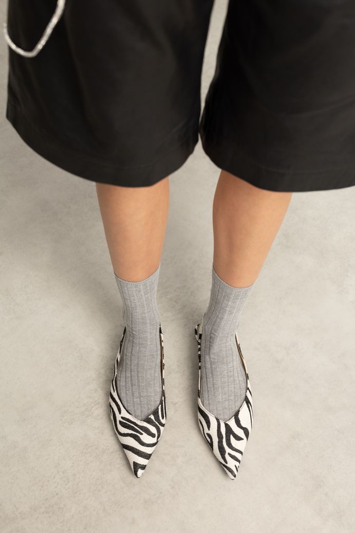Zwarte zebra slingbacks